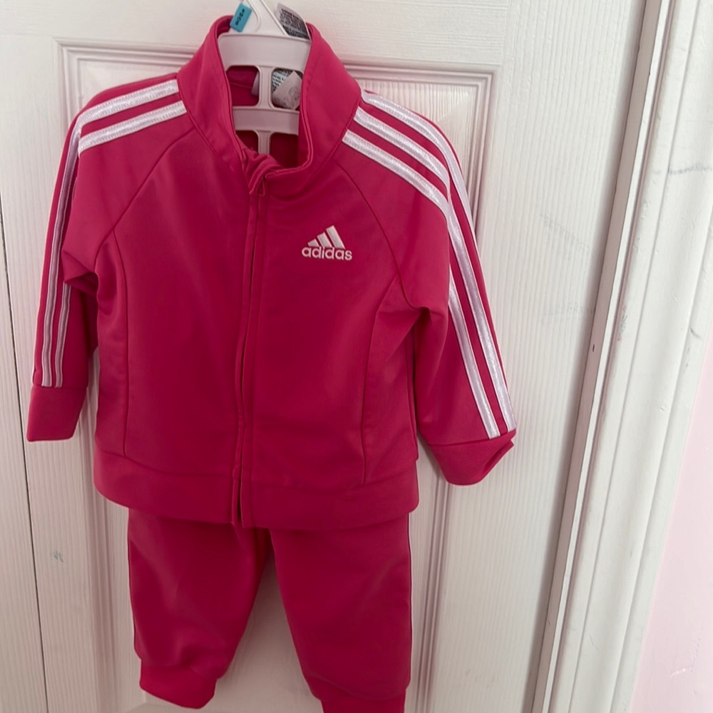 Hot pink adidas tracksuit like new